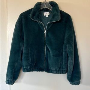 BP Women’s Faux Fur Jacket - Dark Teal Green